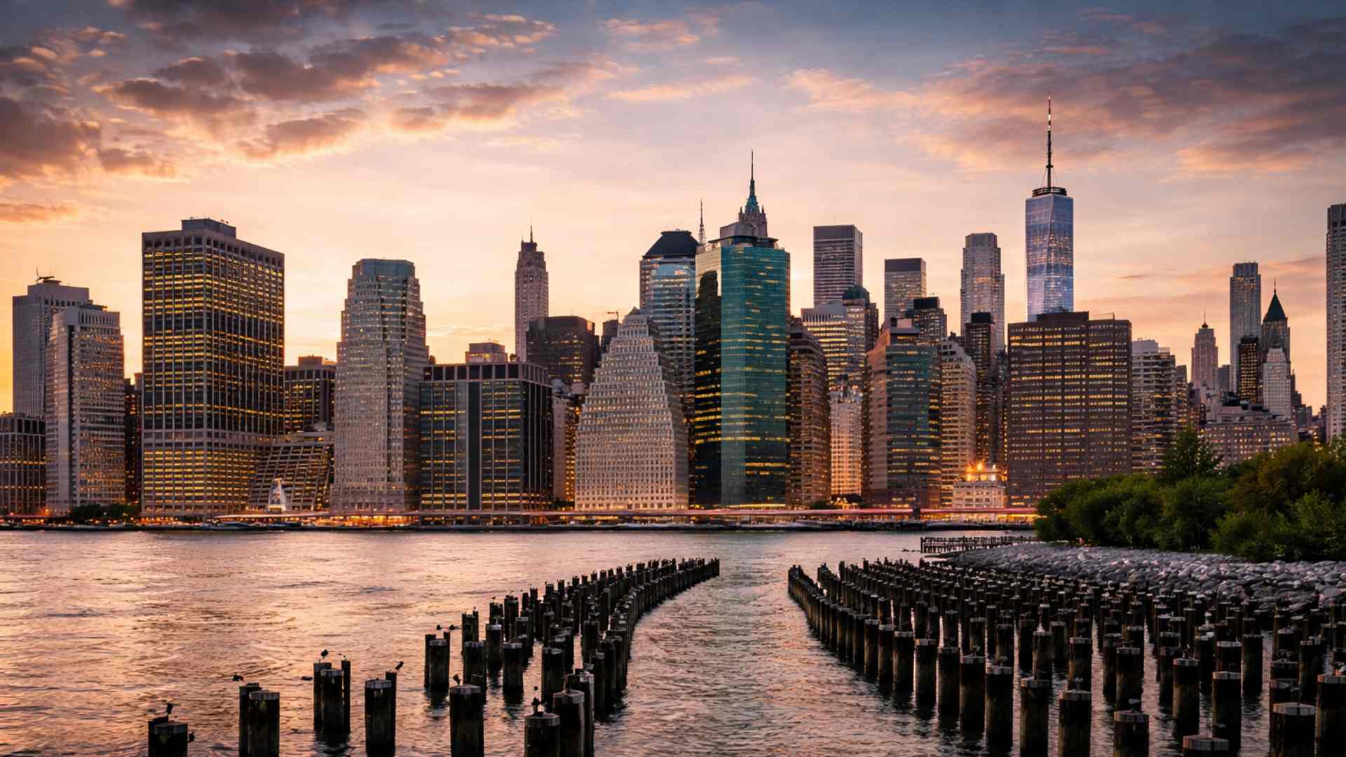 Skyline of New York City representing immigration decline and slowing population growth.